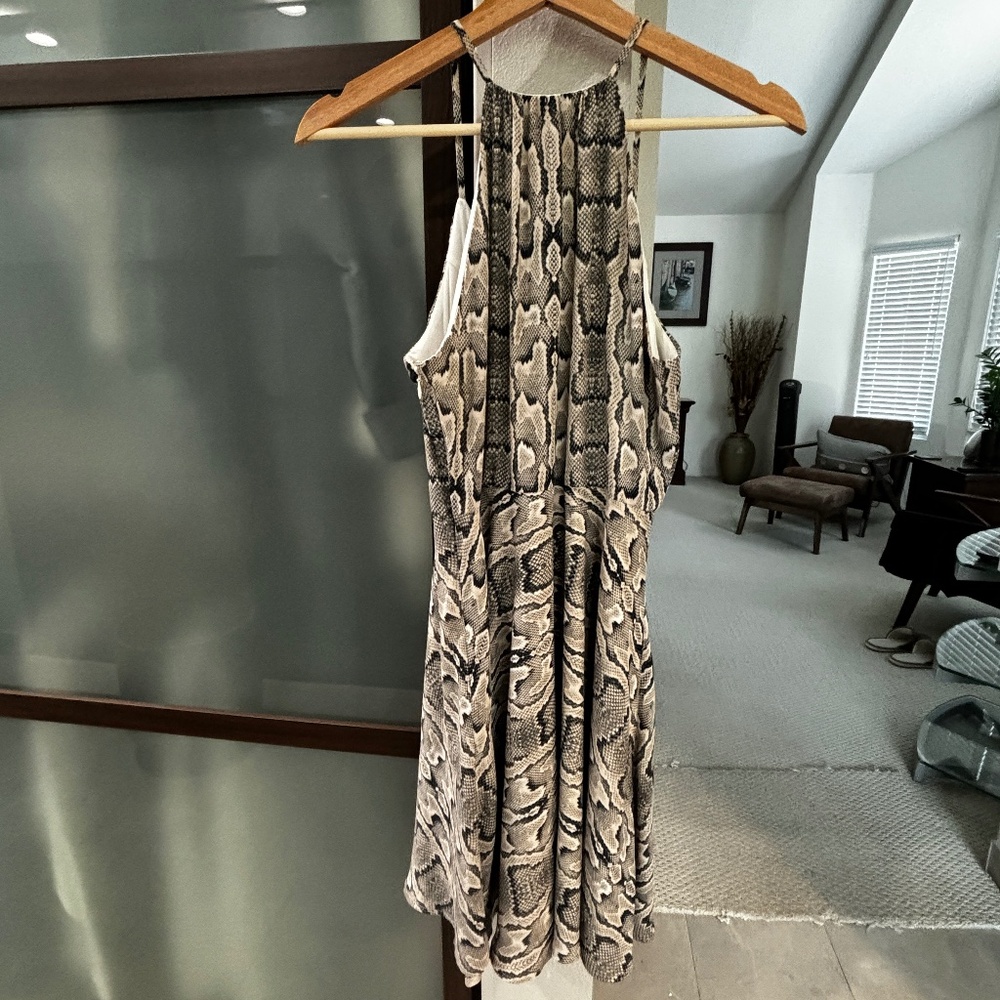 Express Snake Print Fit & Flare Slip Dress - Size… - image 3